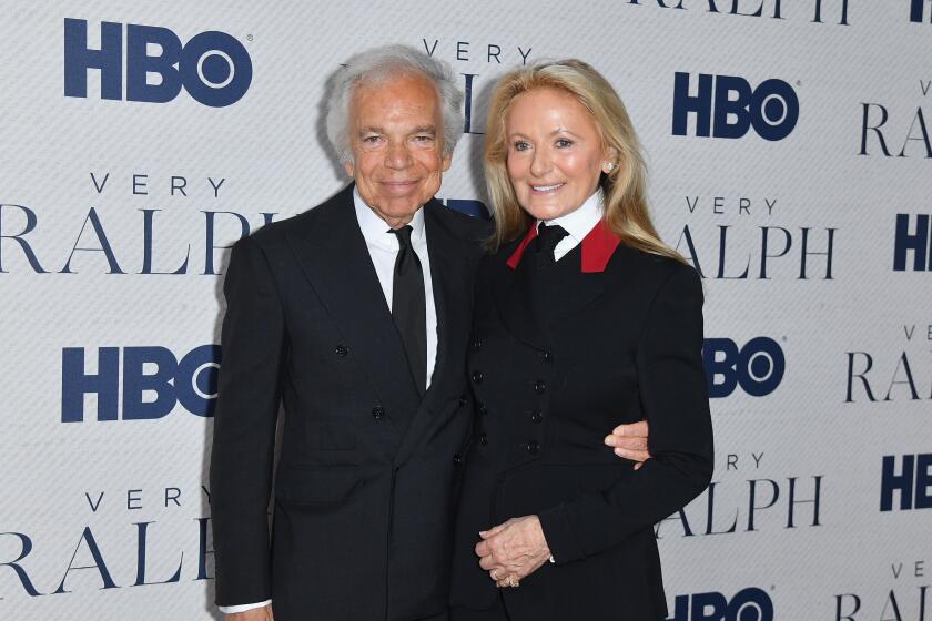 US fashion designer Ralph Lauren and his wife author Ricky Anne Loew-Beer attend the world premiere of HBO Documentary Films "Very Ralph" at The Metropolitan Museum of Art on October 23, 2019 in New York City. (Photo by Angela Weiss / AFP) (Photo by ANGELA WEISS/AFP via Getty Images)