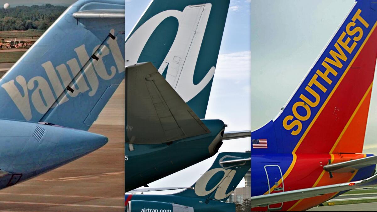 Three iterations of an airline: First, it was ValuJet, then AirTran and, in December, it will become Southwest.