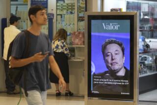 An ad by Valor media shows a photo of Elon Musk at a shopping center in Brasilia, Brazil, Monday, Sept. 2, 2024. The sign reads in Portuguese: "Musk creates profile on X against Moraes to leak confidential decisions of the Supreme Court," referring to Supreme Court Justice Alexandre de Moraes who ordered the platform blocked for having failed to name a local legal representative as required by law. (AP Photo/Eraldo Peres)