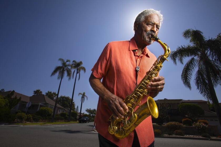 Renowned saxophonist Charles McPherson is shown in front of his San Diego home on Aug. 8, 2019.