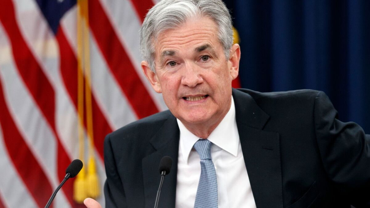 Federal Reserve Chairman Jerome Powell speaks following the April 11 Federal Open Market Committee meeting in Washington. Minutes of the meeting, the first he's led, were released Wednesday.