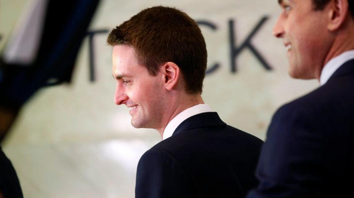 Snap Inc. Chief Executive Evan Spiegel arrives at the New York Stock Exchange before the company's public market debut March 2.