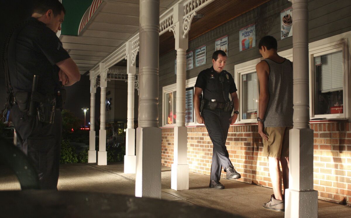 Officers conduct a sobriety test in Florida.