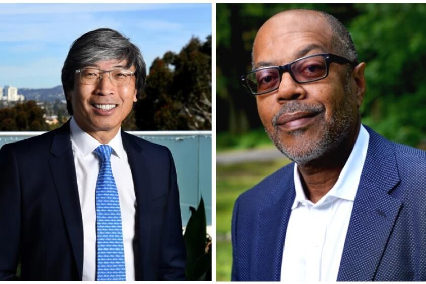 L.A. Times owner Dr. Patrick Soon-Shiong and executive editor Kevin Merida.