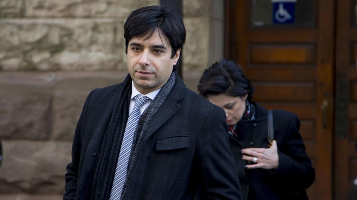 Jian Ghomeshi exits a Toronto courthouse in 2016.