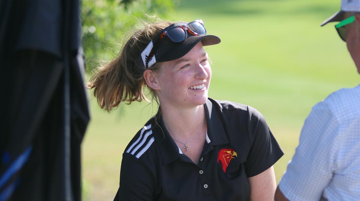 Fleming after winning the 2019 CIF individual crown.