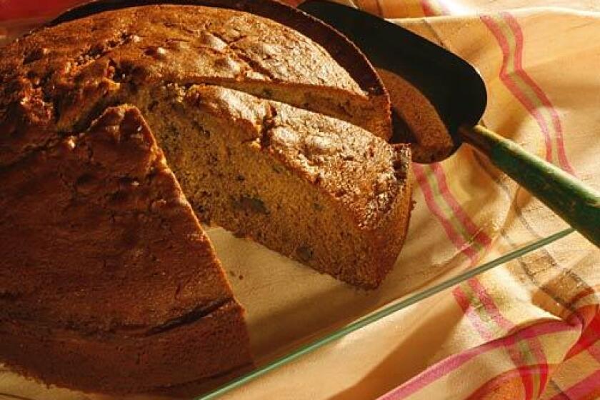 A dense beer cake is flavored with cinnamon, nutmeg and walnuts, and makes a lovely coffee cake alternative.