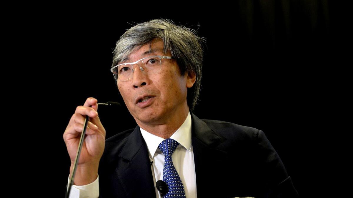 Patrick Soon-Shiong announces an initiative for his Cancer MoonShot 2020 project in Boston last year.