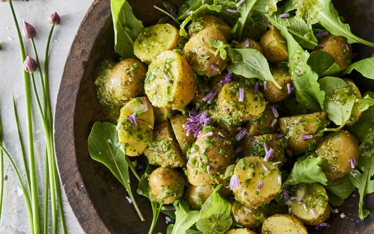 Spring Potato Salad With Green Garlic Dressing