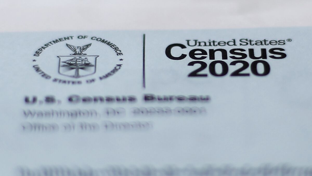 Department of Commerce letterhead with U.S. Census 2020 logo