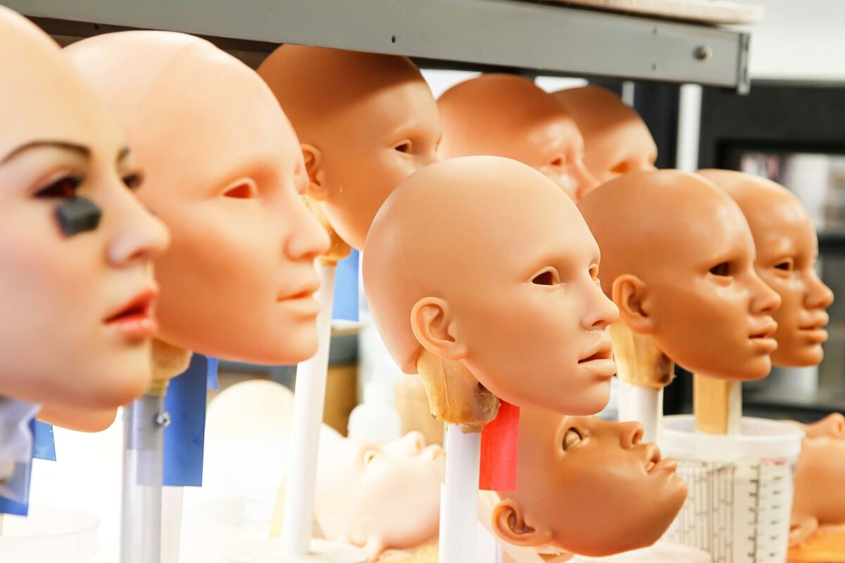 SAN DIEGO, CA September 12th, 2017 | These are some of the Real Doll faces made by Abyss Creations being assembled in the factory on Tuesday in San Marcos, California. | (Eduardo Contreras / San Diego Union-Tribune)