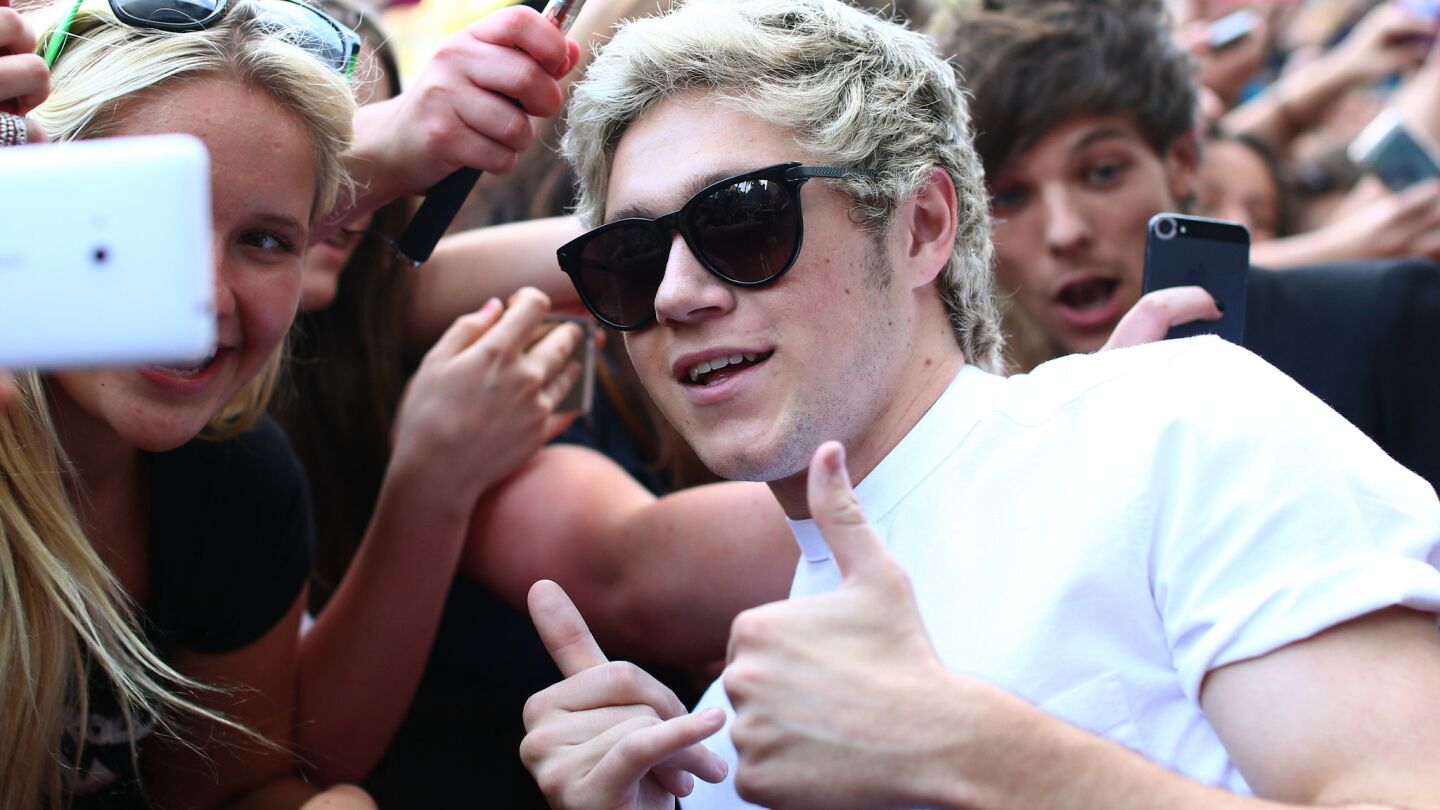 Niall Horan from One Direction with fans at the 28th annual ARIA Awards 2014 at the Star on Nov. 26, 2014, in Sydney, Australia.