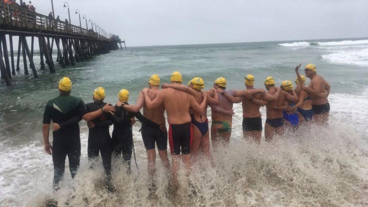 Swimmers from six countries swam from Imperial Beach, Calif. to a beach in Tijuana, Mexico, in what they say is a show of solidarity with immigrants on Friday, May 5, 2017.
