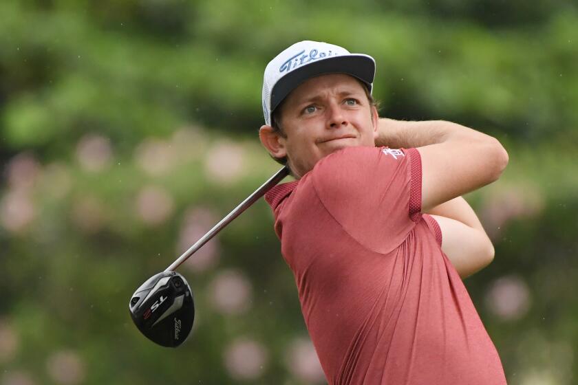 HONOLULU, HAWAII - JANUARY 12: Cameron Smith of Australia plays his shot from the eighth tee during the final round of the Sony Open in Hawaii at the Waialae Country Club on January 12, 2020 in Honolulu, Hawaii. (Photo by Harry How/Getty Images)