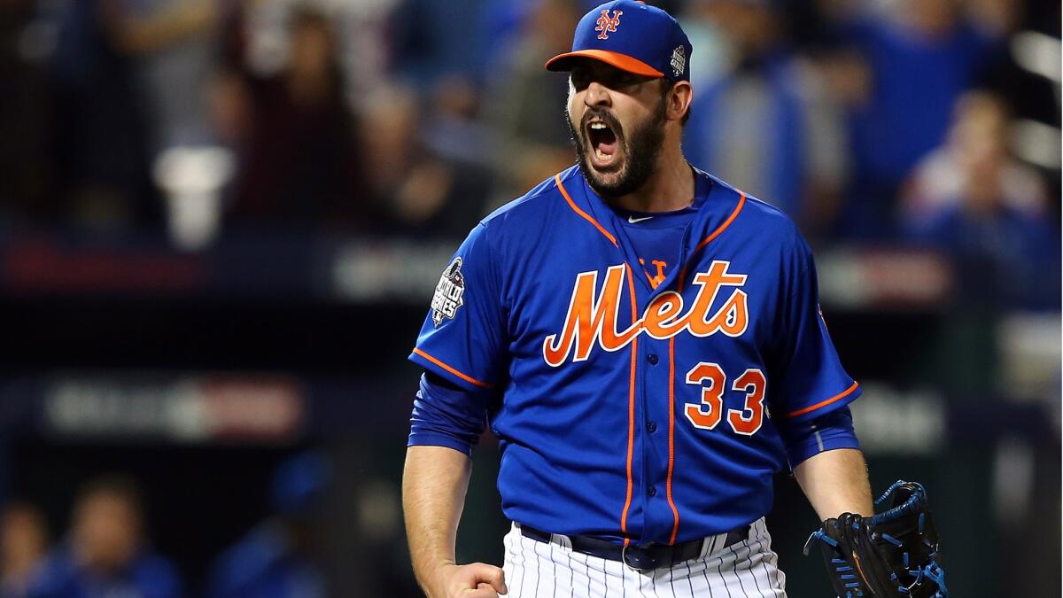 Matt Harvey is asked to compare pitching in the 2015 World Series