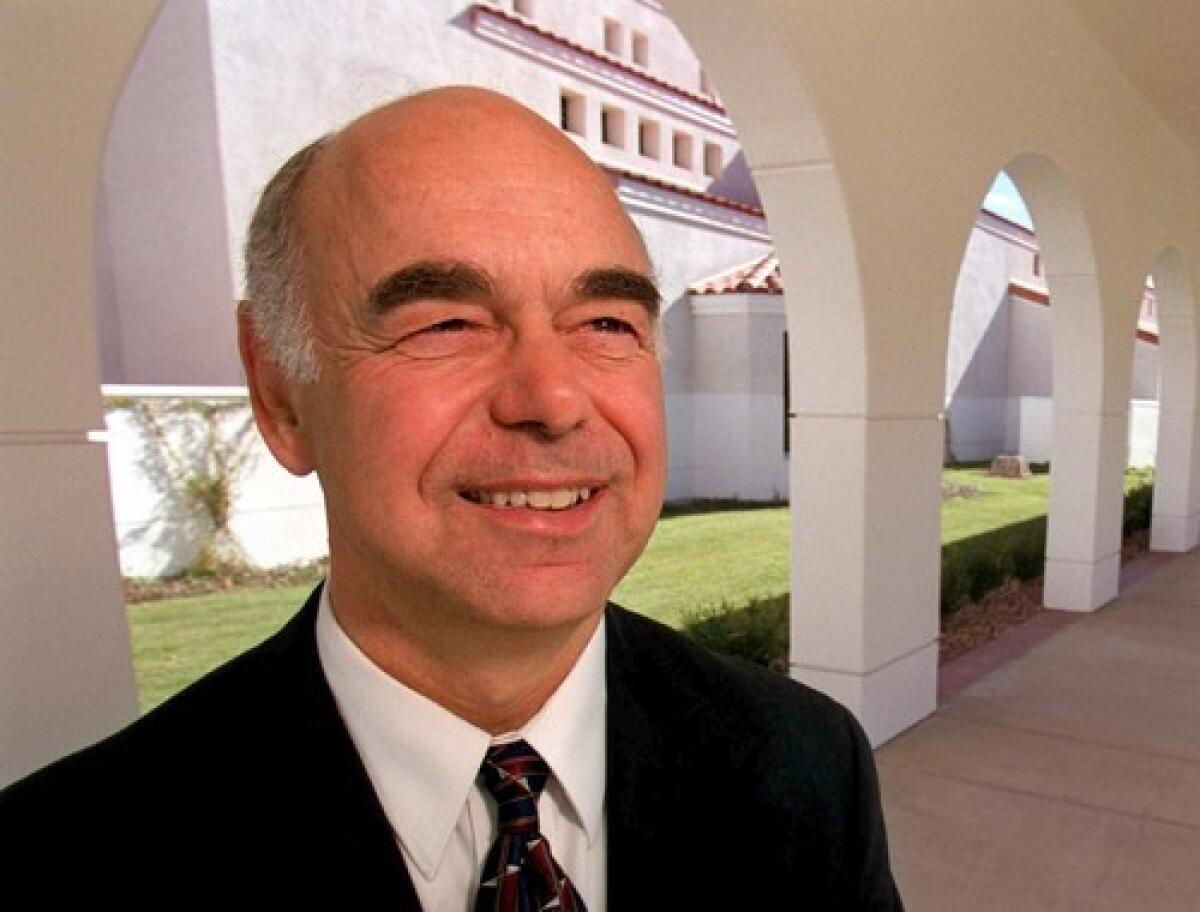 Thomas Dillon, on the Santa Paula campus, passionately defended the college's strict adherence to Catholic teaching.