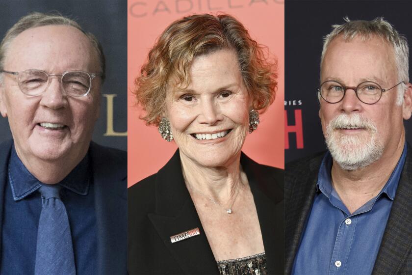 This combination of photos shows authors James Patterson, left, Judy Blume, center, and and Michael Connelly, who are among 24 prominent writers who have raised more than $3 million to help PEN America open an office in Miami. (AP Photo)