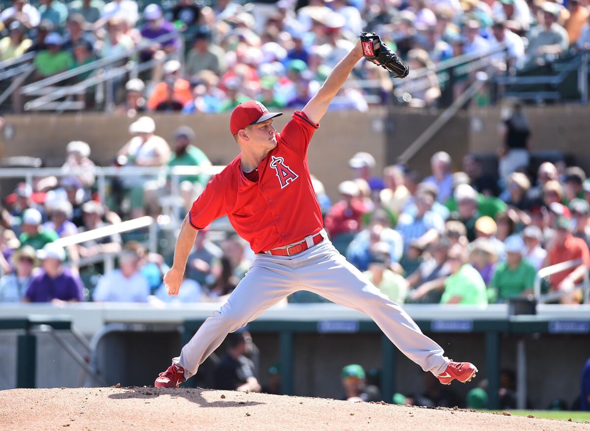 Angels relief pitcher Drew Rucinski is vying for one of the team's final roster spots.