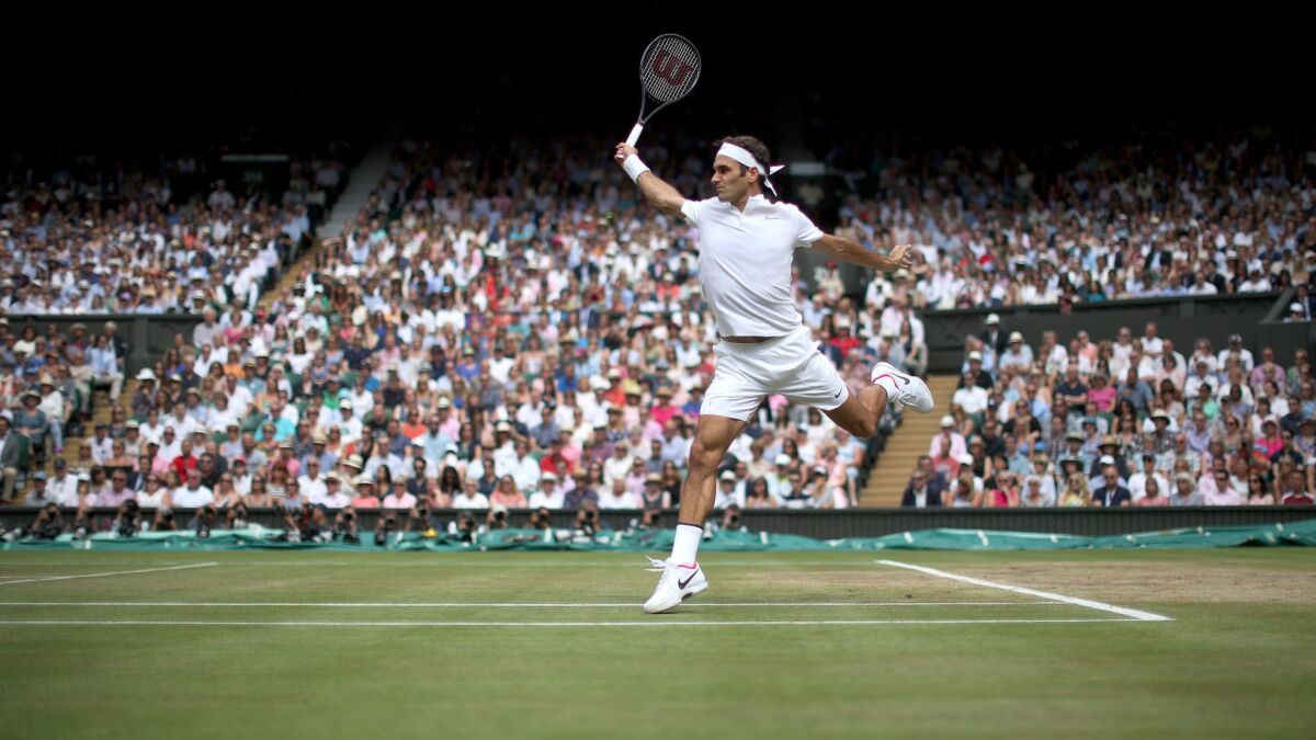 Roger Federer at Wimbledon in 2017.