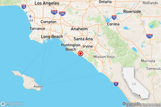 Map showing epicenter of Newport Beach earthquakes