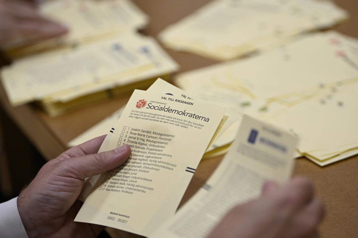 Ballots in Swedish election