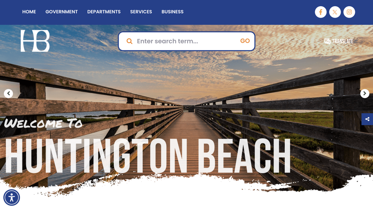 Huntington Beach's new city website, in development for nearly two years, launched on Monday.