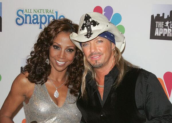 Celebrity apprentice winner Bret Michaels with Holly Peete at the "The Celebrity Apprentice" Season 3 finale after party at the Trump SoHo on May 23, 2010 in New York City.