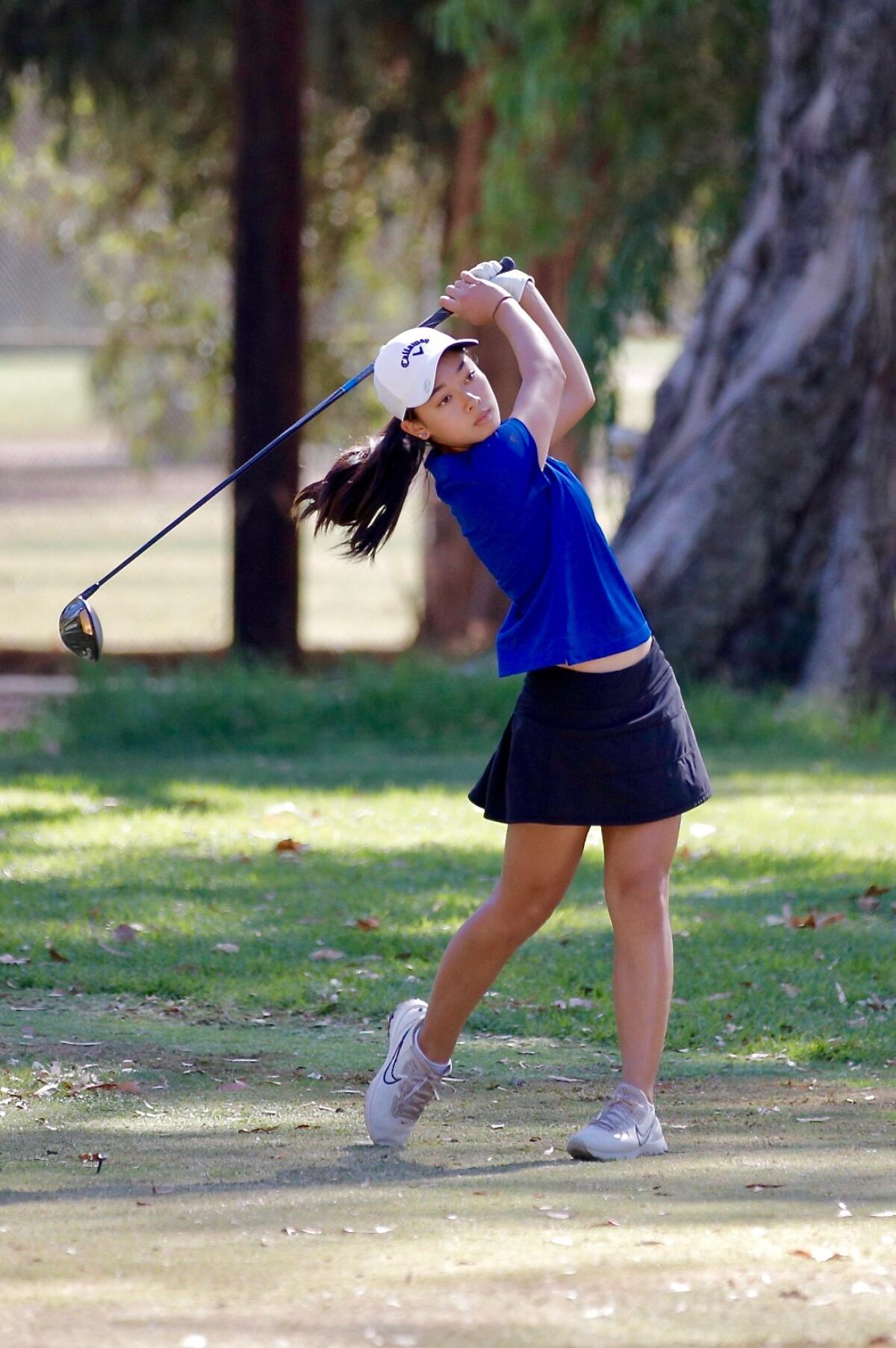 Sophomore Anna Song of Palisades won the City Section girls' golf individual title with a 67.