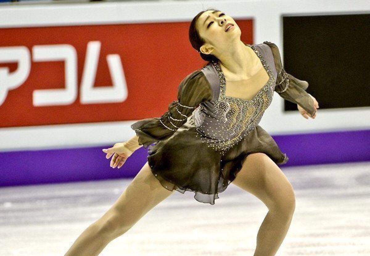 Yuna Kim performs her routine during the free skate on Saturday night at the world championships.
