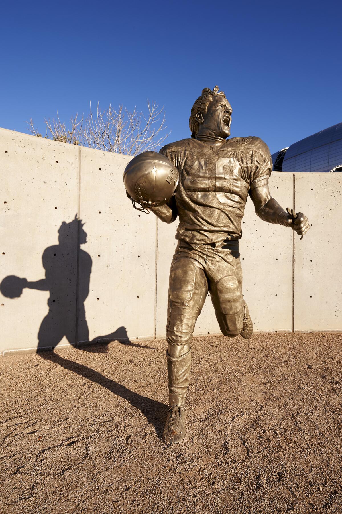A statue of former Arizona Cardinals player Pat Tillman 