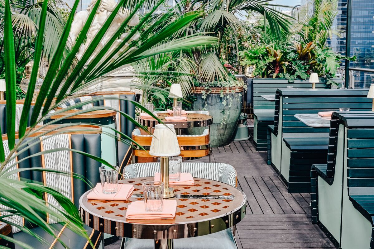 The outdoor dining space at Seneca offers one of the best views of San Diego.