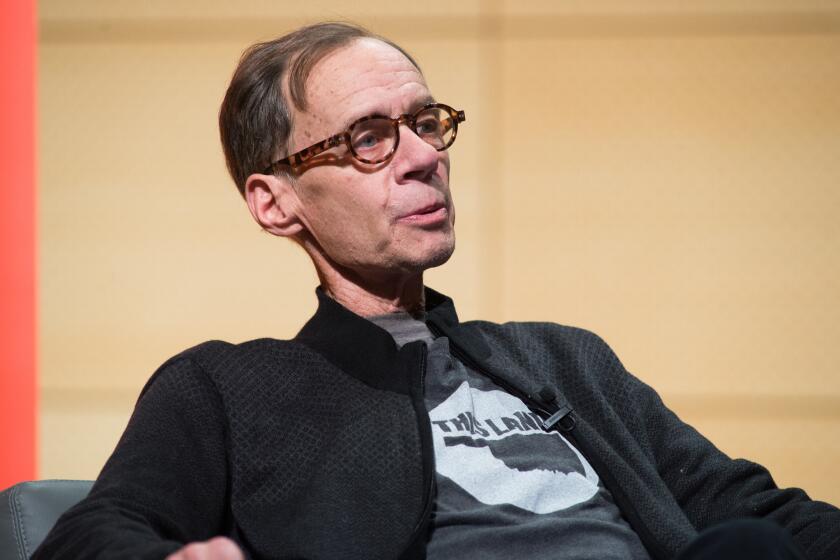 New York Times reporter and columnist David Carr participates in a TimesTalks panel on Feb. 12, the day he died. Carr had written about the media for 25 years.