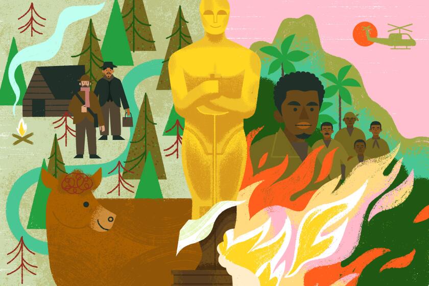 Illo for Chris Erskine's weird-oscars column in The Envelope. CREDIT: Loris Lora / For The Times