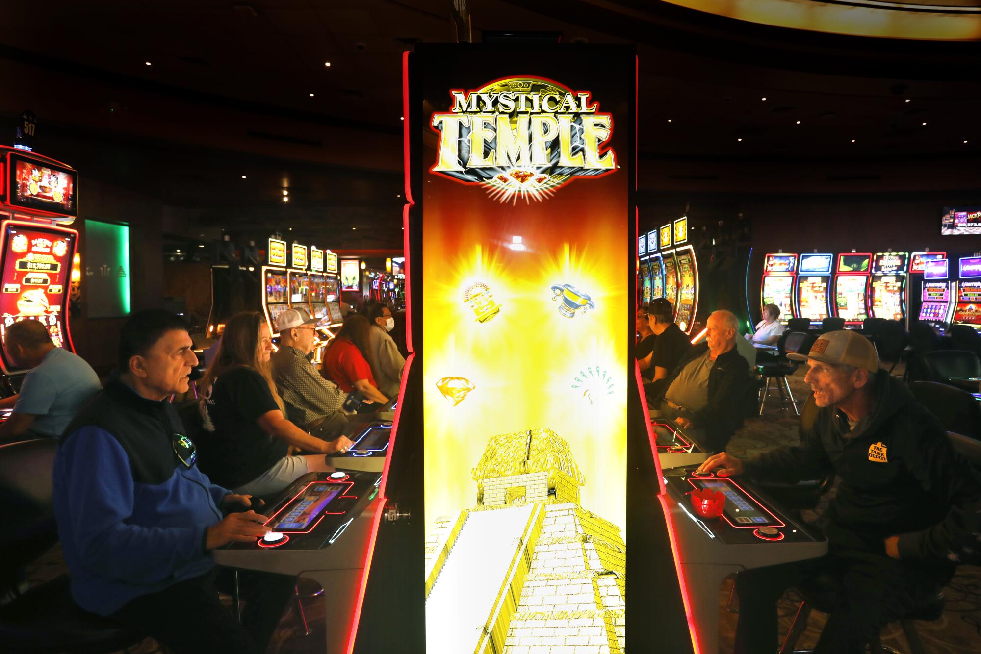 Visitors play gaming machines at the Win-River Resort & Casino in Redding.