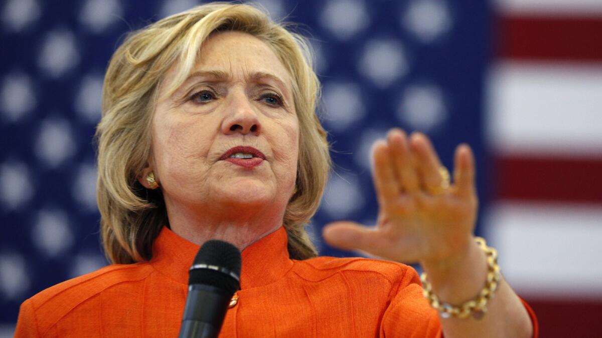 Democratic presidential candidate Hillary Rodham Clinton in North Las Vegas last week.