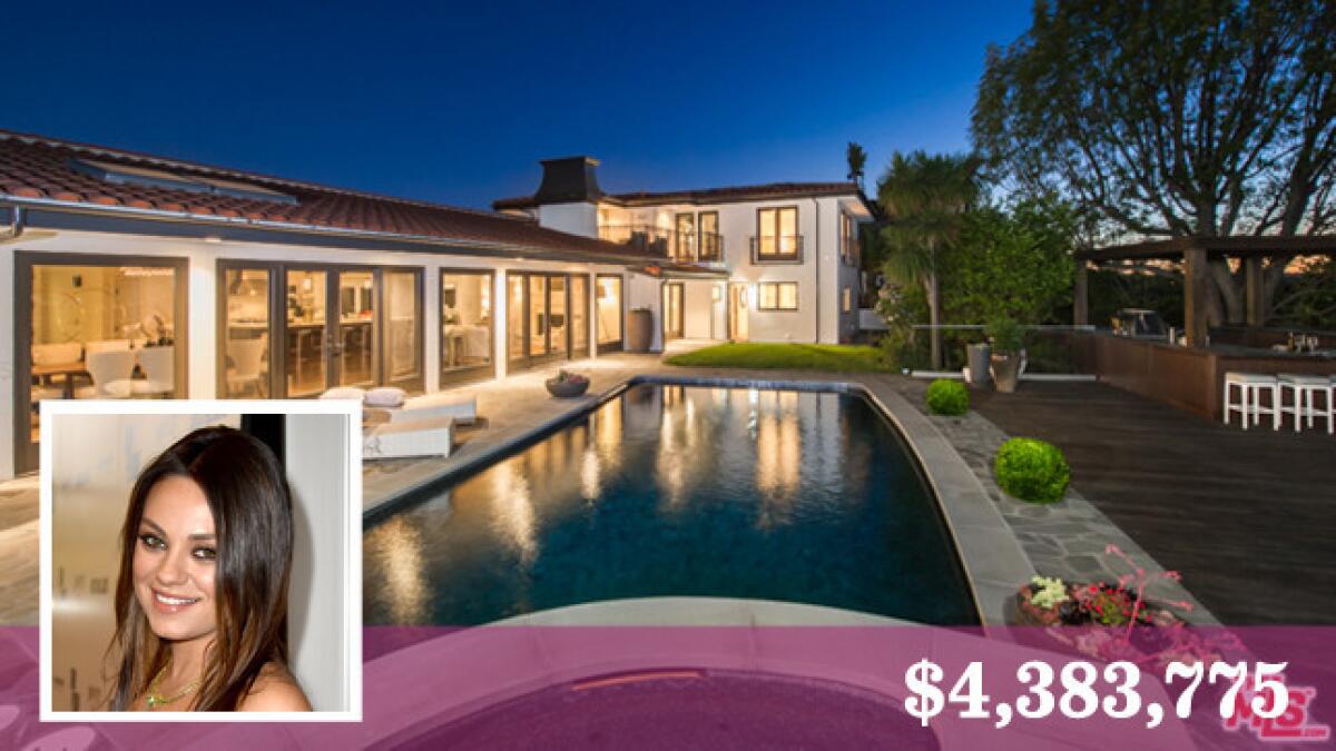 The Hollywood Hills house that Mila Kunis sold in August for $3.825 million resold three months later for 14.6% more.