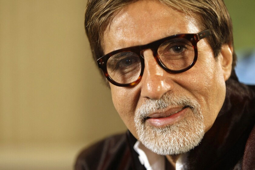 FILE - In this Nov. 10, 2009 file photo, Bollywood superstar Amitabh Bachchan speaks during an interview in London. Bachchan was discharged from a Mumbai hospital on Sunday after undergoing two weeks of treatment for the coronavirus.(AP Photo/Alastair Grant, File)