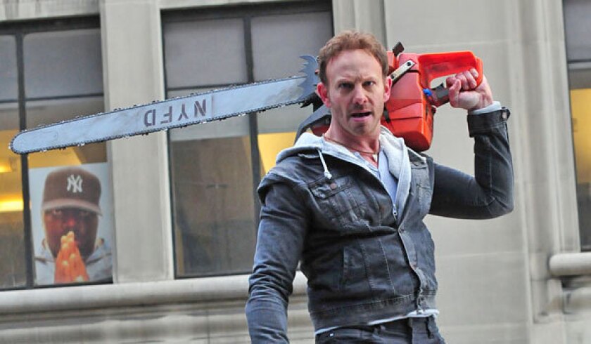 Ian Ziering battles sharks in the sky once again in "Sharknado 2."