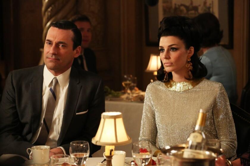 Jon Hamm and Jessica Pare play Don and Megan Draper in "Mad Men."