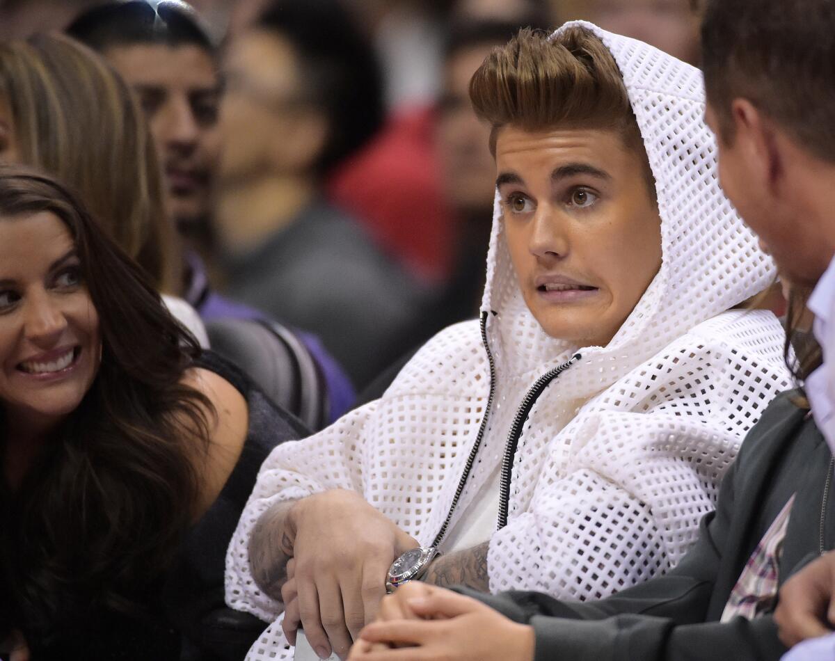 Singer Justin Bieber must have been rooting for the Oklahoma City Thunder at Staples Center during Game 4 of the Western Conference semifinal in May -- they lost that game to the Clippers.