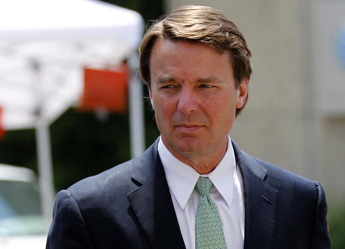 John Edwards returns to a federal courthouse in Greensboro, N.C., during the ninth day of jury deliberations in his trial on charges of campaign corruption.