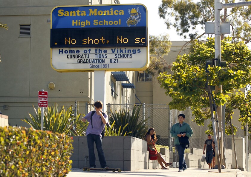 Students in Malibu and Santa Monica high schools don't have air conditioning in all of their classrooms.