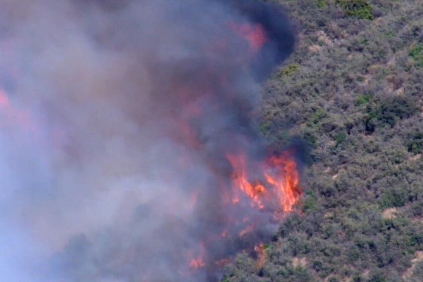 The Bonny fire burns in Aguanga on Thursday, July 27, 2023.