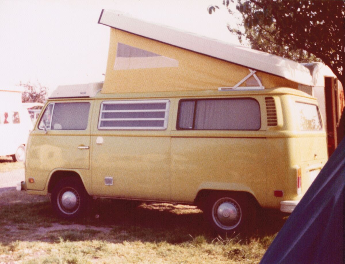 The Hocketts toured Europe in 1975 in a yellow Volkswagen camper van they had dubbed “the Banana.”