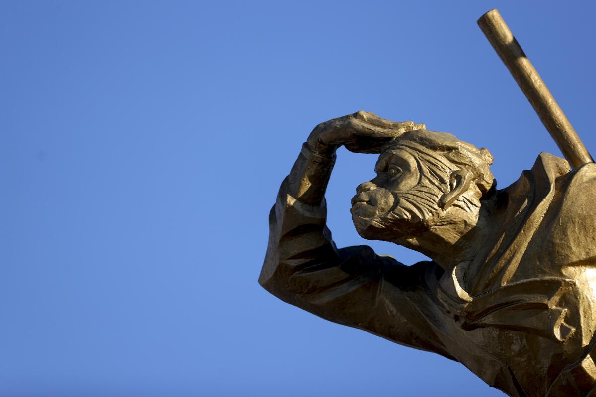 A statue of Sun Wukong, the Monkey King, at Chinatown Plaza in Las Vegas.