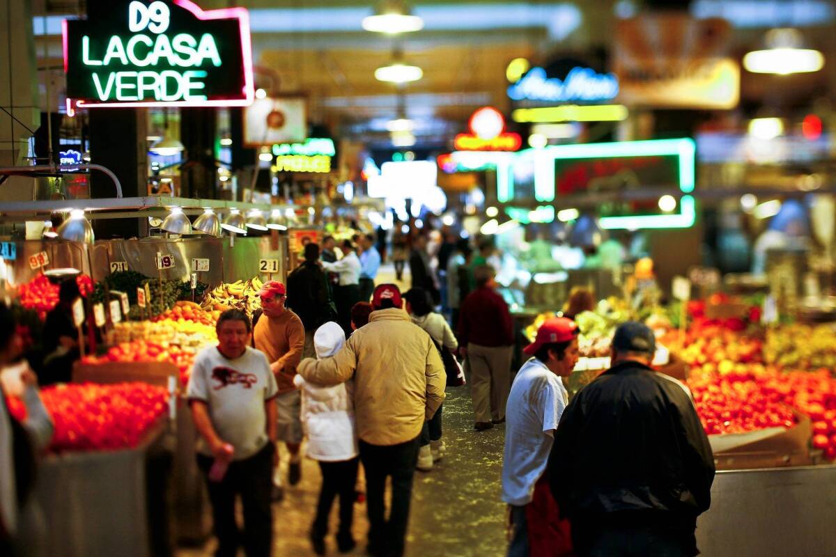 Grand Central Market houses more than 40 food stalls, which will be updated to reflect a changing downtown and the next generation of vendors while staying true to its legacy, planners say.