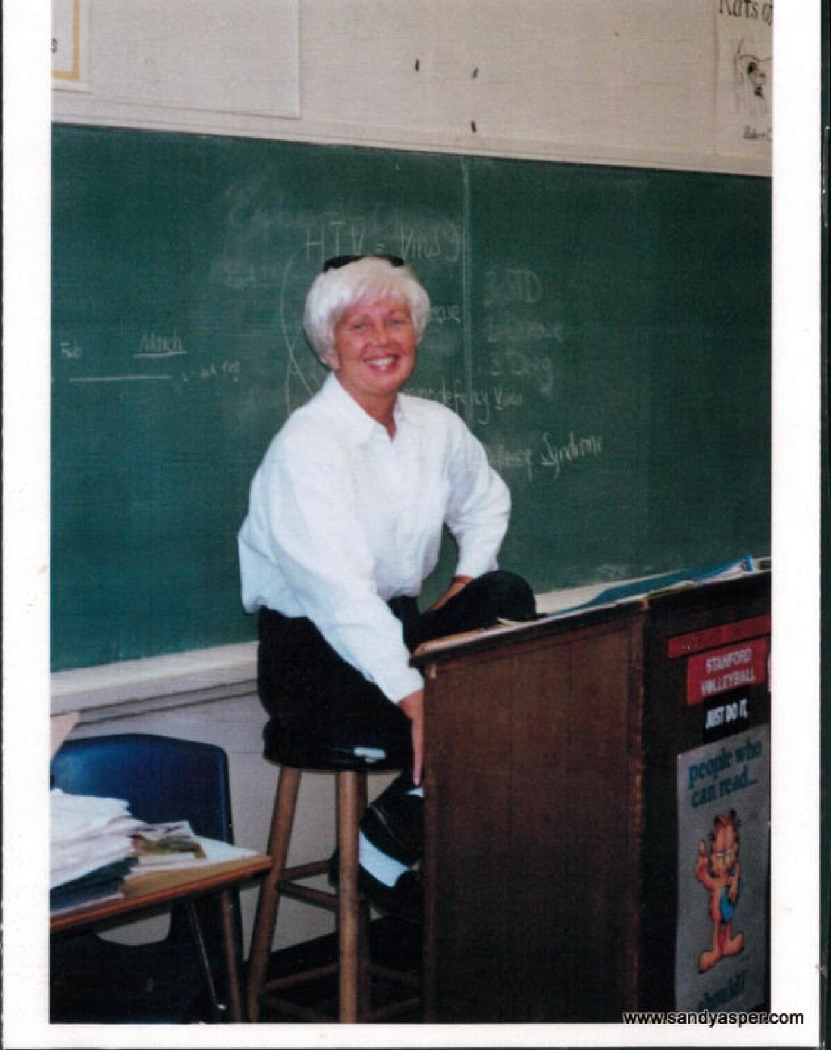 Sandra Asper, pictured in an undated photo, teaching in her classroom at Ensign Intermediate School.