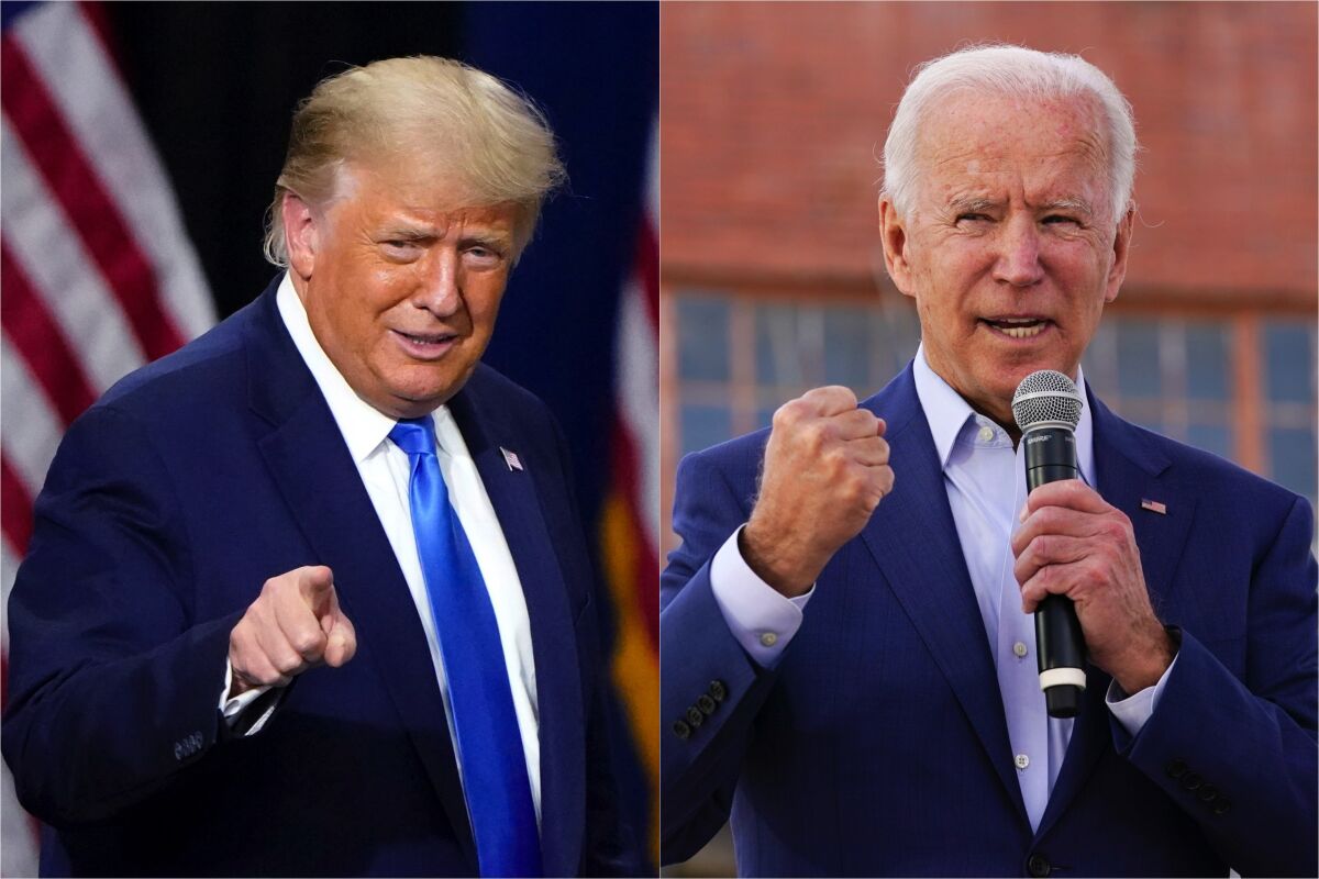 Former President Trump, left, and President Joe Biden. 