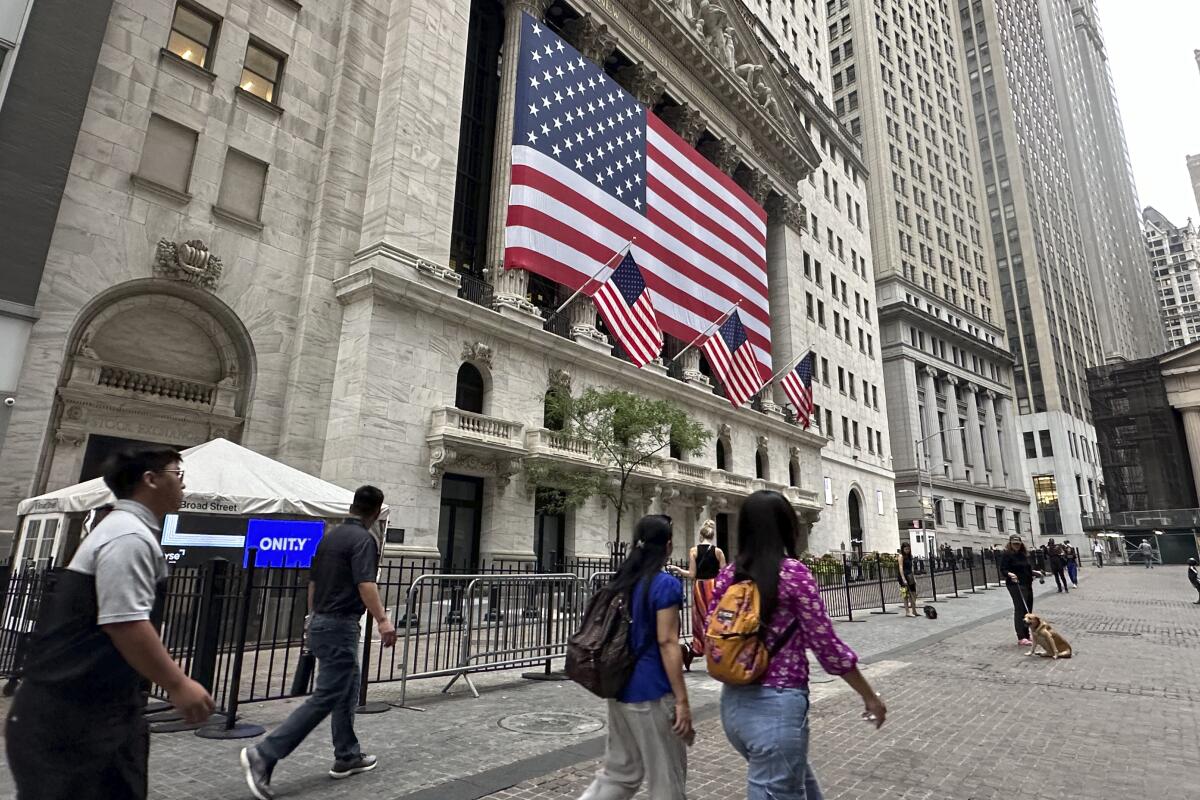 The New York Stock Exchange is shown on July 17, 2024, in New York.