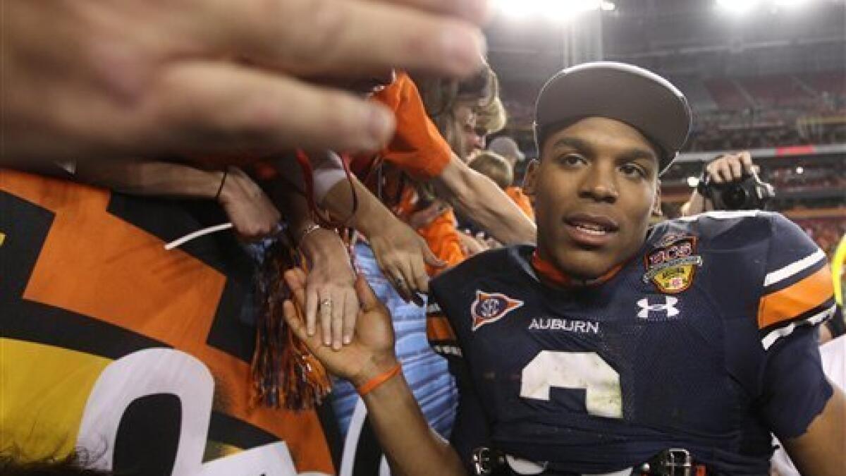 Newton hurts back in BCS championship game - The San Diego Union-Tribune